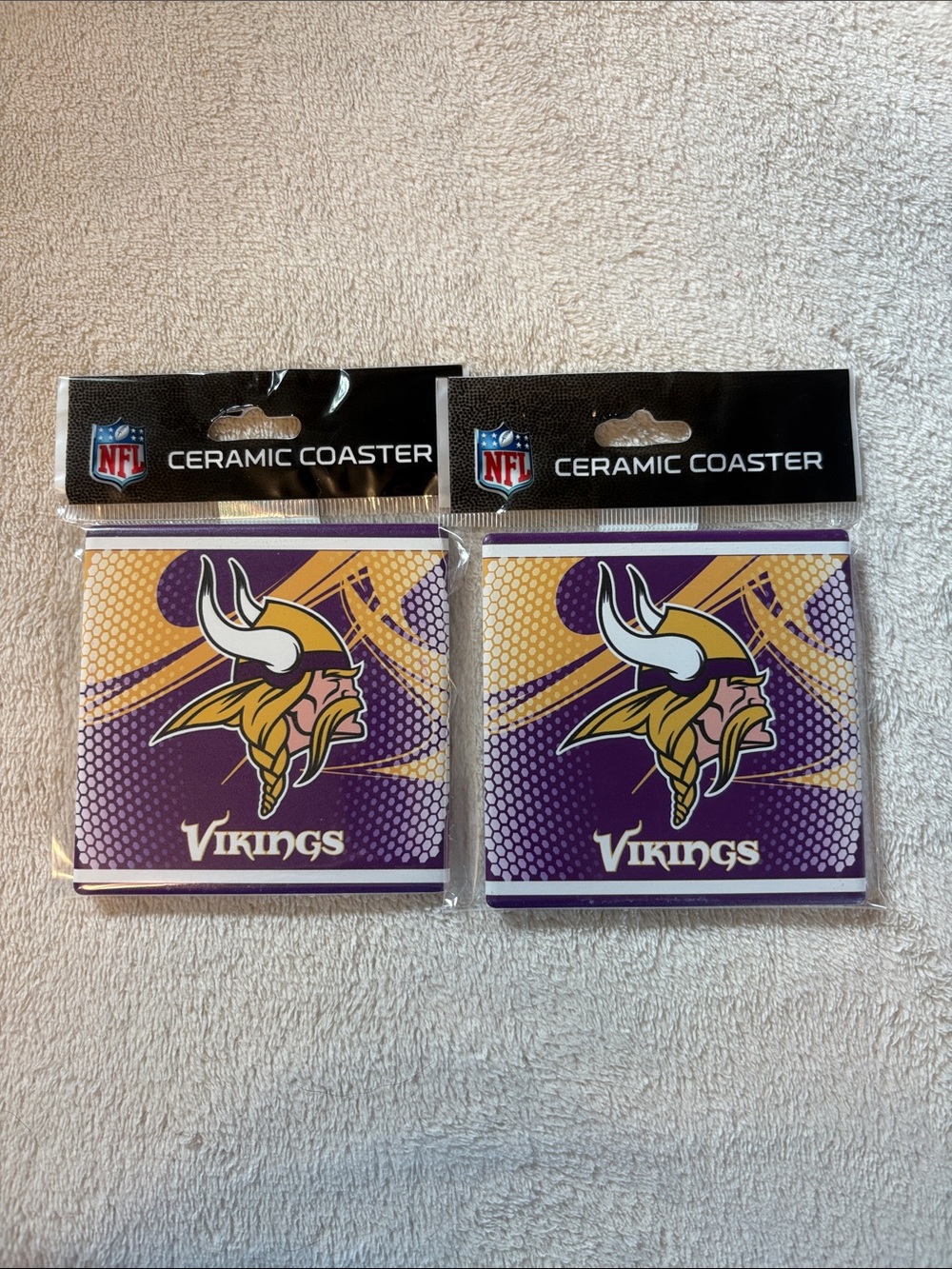 Minnesota Vikings NFL Ceramic Coasters | Set of 2